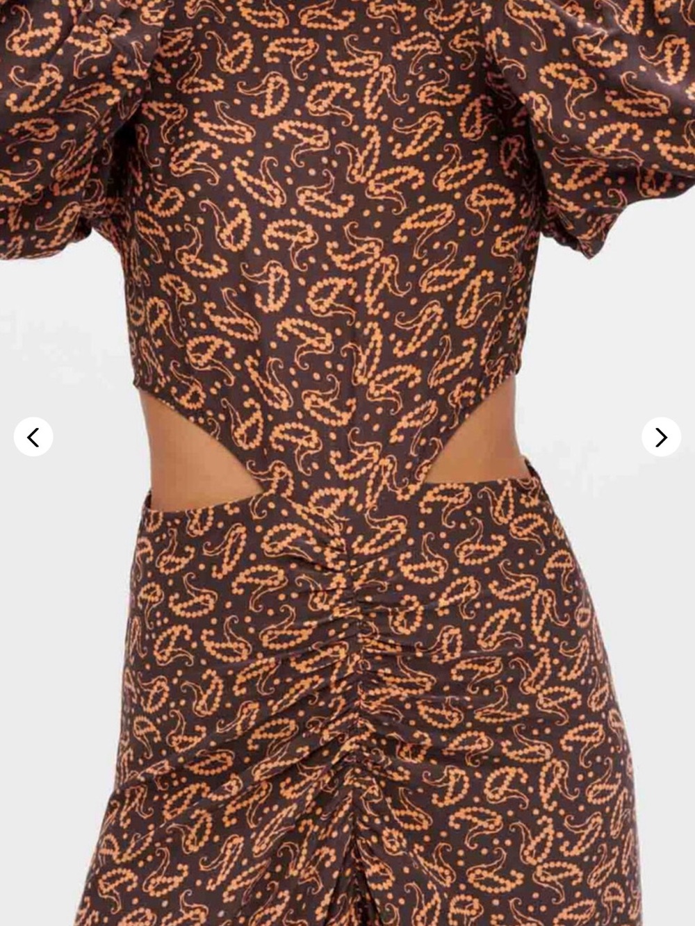 Maje High Low Printed Viscose Silk Dress Fr 34/ US 0